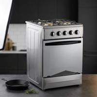 20" Free Standing Gas Stove Oven Range,4 Burner LPG Cooktop with 65L Oven, 201 Stainless Steel Body, Double Layer Mirror Surface Tempered Glass Door, Compact Design for Kitchen (NG-LPG Conversion Kit) — Studio Shot