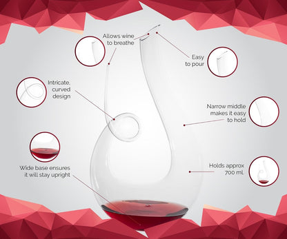 Wine Decanter, Crystal Wine Decanter Carafe, Wine Aerator, Wine Gifts
