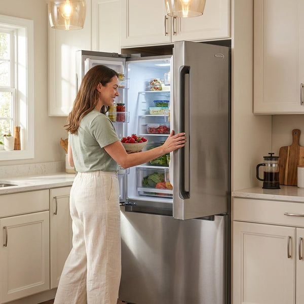French Door Refrigerator Built to Maximize Storage, 18.5 Cu. Ft., Counter-Depth, Stainless Steel